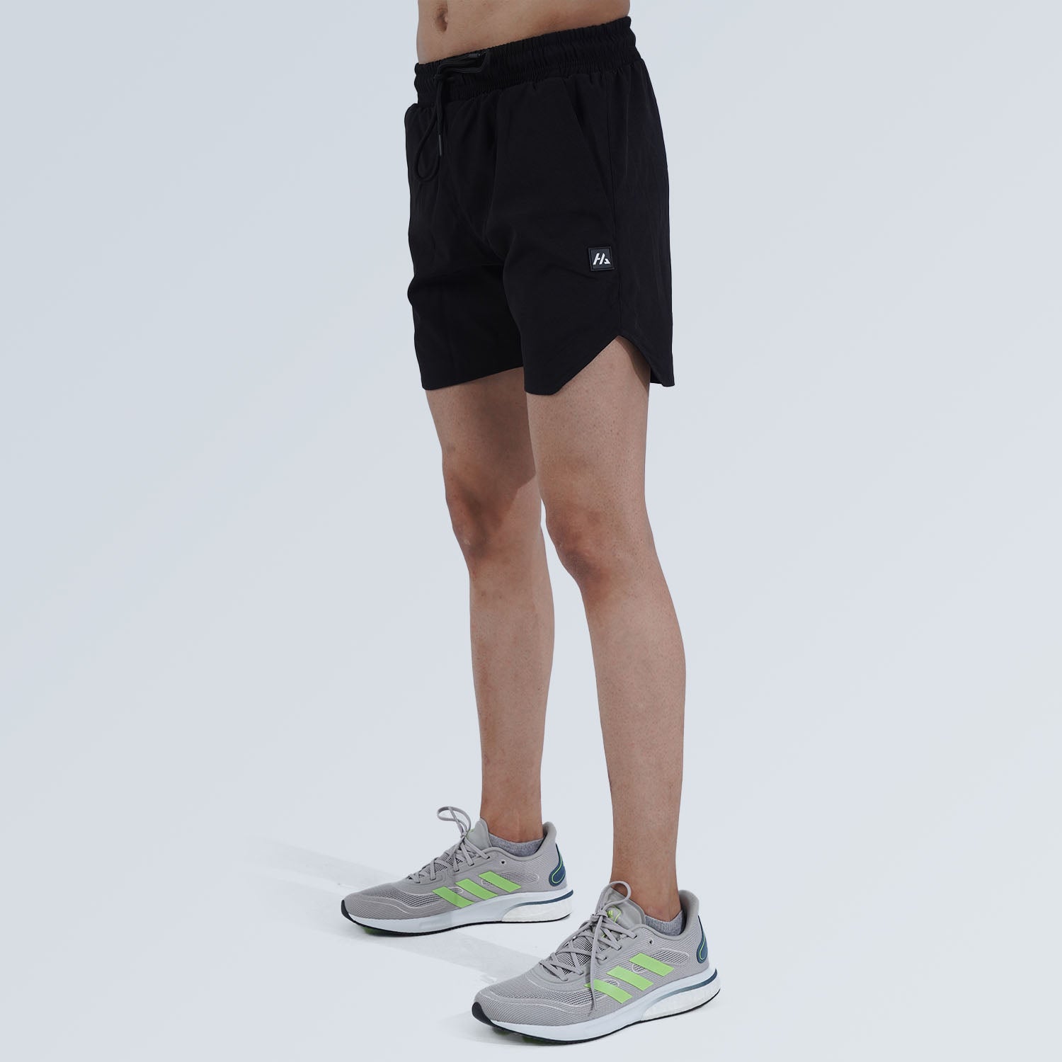 Hilton Aesthetics black performance gym shorts for men with lightweight breathable athletic fit