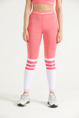 Women’s Stripe Performance Gym Leggings with elastic waistband and Hilton Aesthetics logo