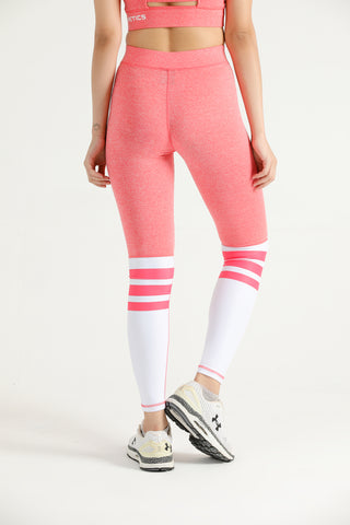 Women’s Stripe Performance Gym Leggings with elastic waistband and Hilton Aesthetics logo