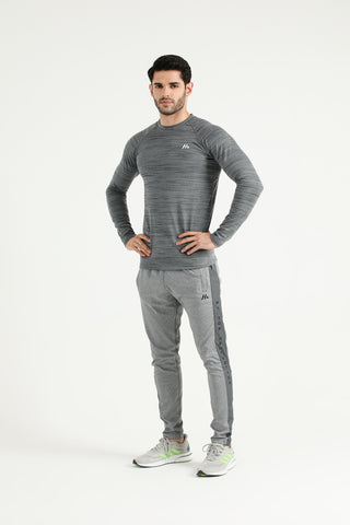 Heather Performance Long Sleeve T-Shirt with fitted sleeves and Hilton Aesthetics logo