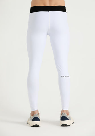 Men's White Compression Base Layer Leggings Back View | Hilton Aesthetics