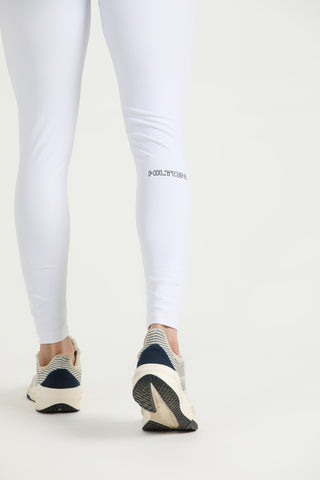 Men's White Compression Base Layer Leggings Back View | Hilton Aesthetics