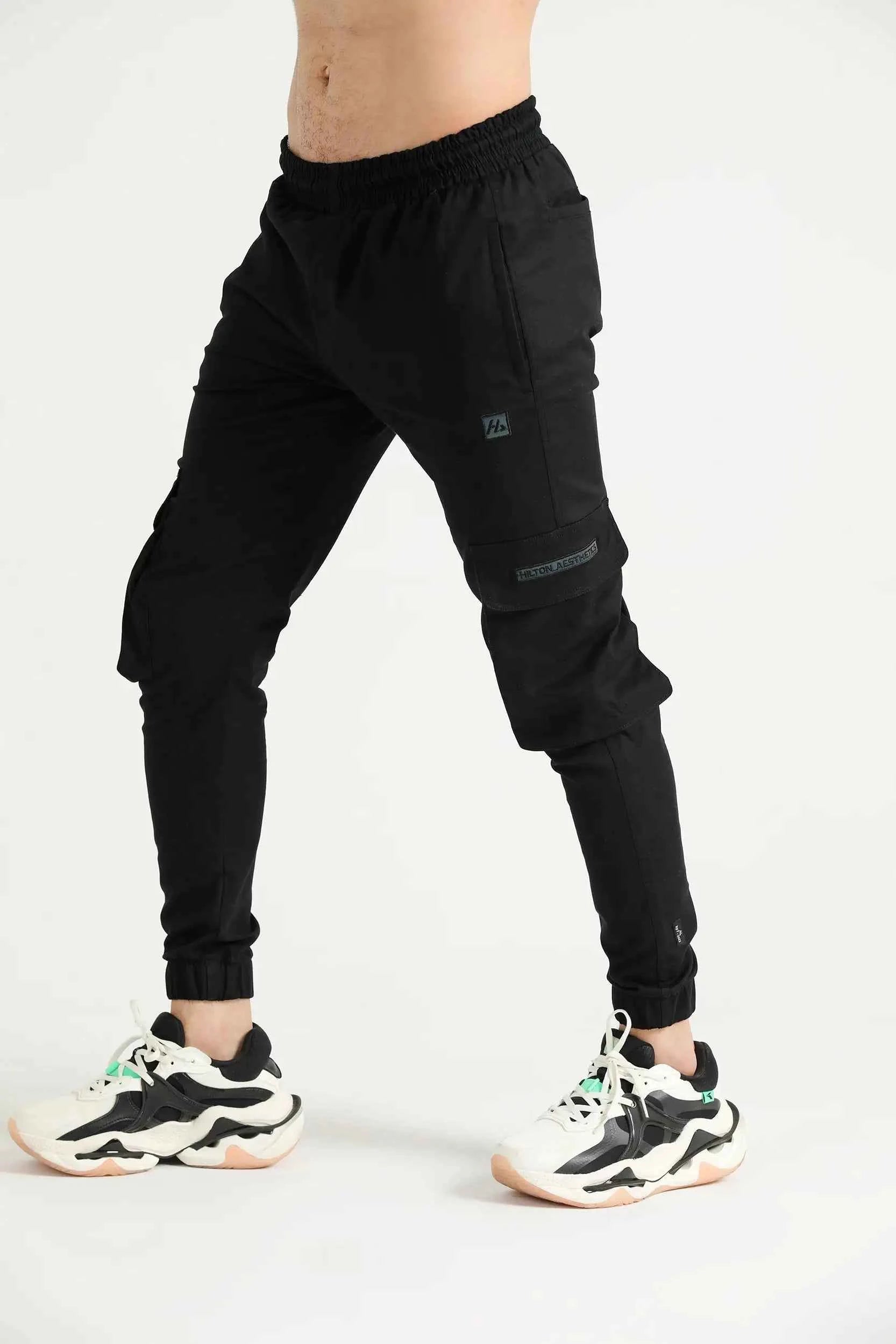 Men’s Utility Cargo Joggers with cargo pockets and Hilton Aesthetics embroidered logo
