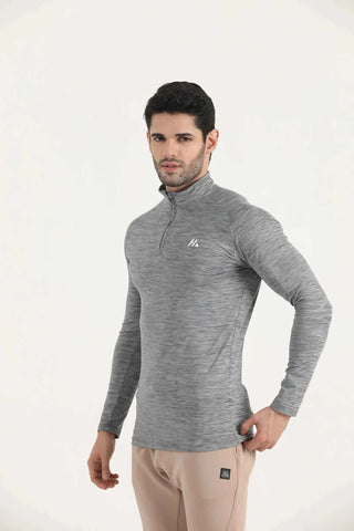 Men’s Energy Muscle-Fit Quarter-Zip Training Top with funnel neck and Hilton Aesthetics logo