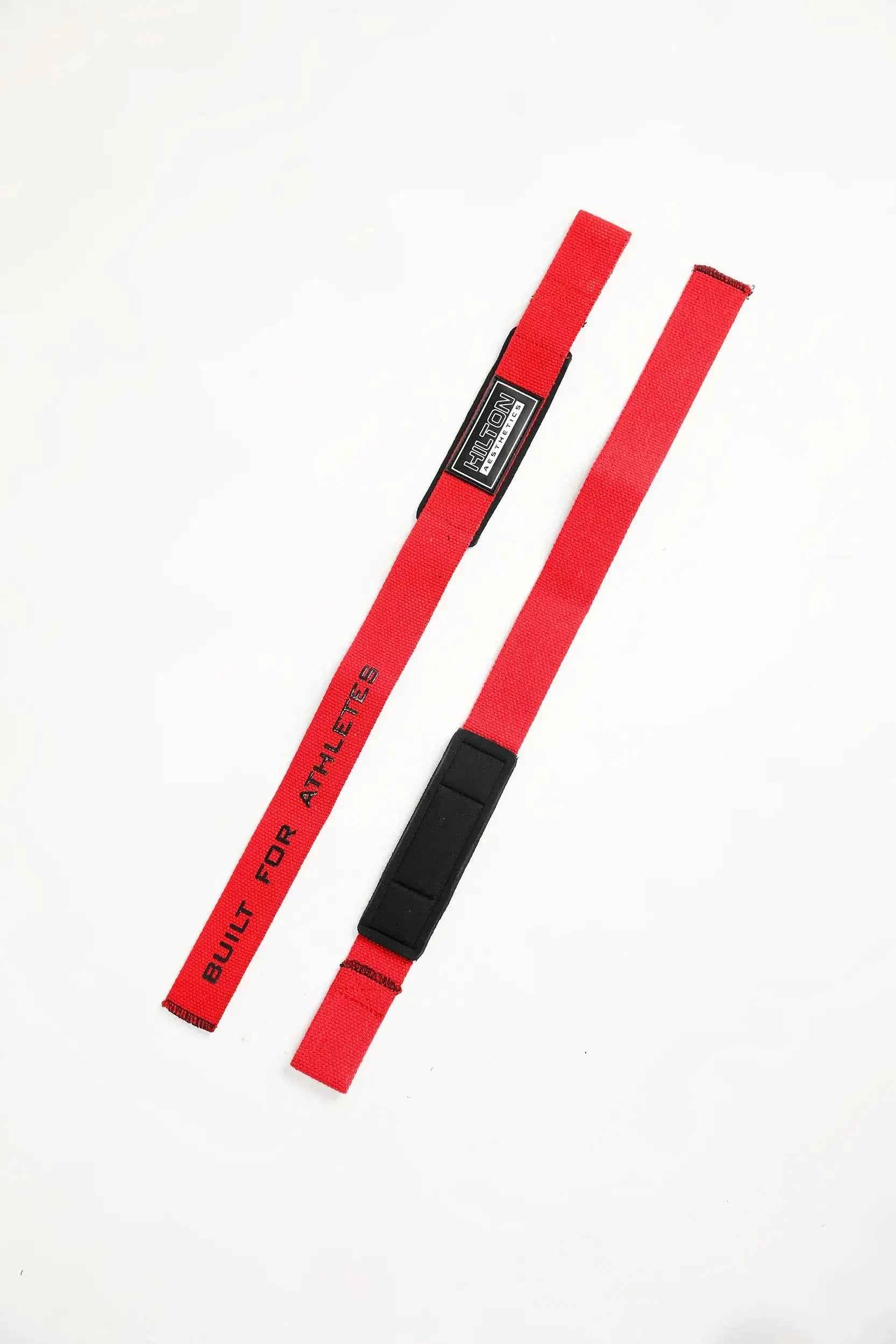 Silicone Grip Weightlifting Straps with cotton construction, silicone grip strips and Hilton Aesthetics logo