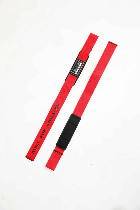 Silicone Grip Weightlifting Straps with cotton construction, silicone grip strips and Hilton Aesthetics logo