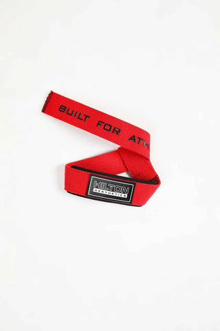 Silicone Grip Weightlifting Straps with cotton construction, silicone grip strips and Hilton Aesthetics logo